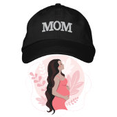 ママブラック&ホワイト刺繍野球キャップ 刺繍入りキャップ