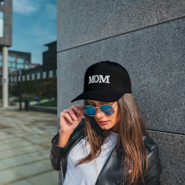 ママブラック&ホワイト刺繍野球キャップ 刺繍入りキャップ