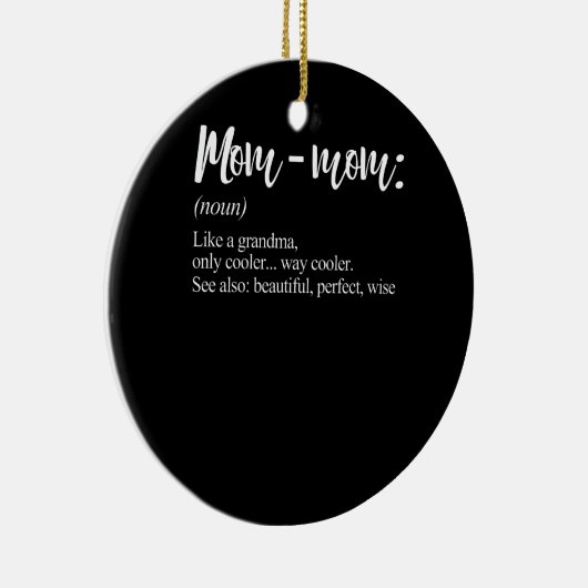 ママプレゼント定義おばあちゃんママ母ママ日 セラミックオーナメント (右)
