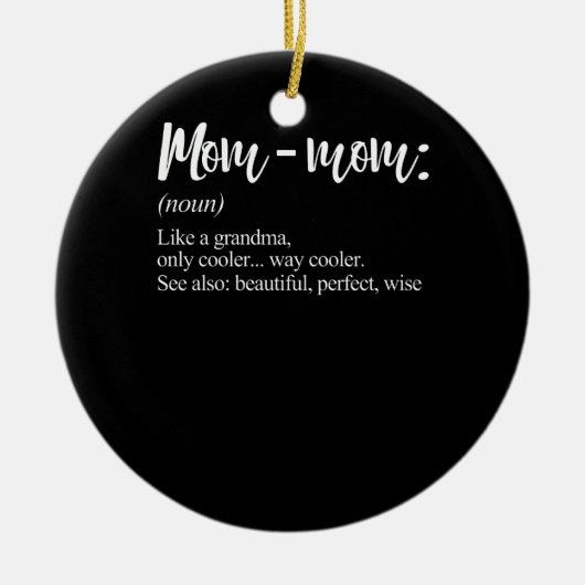 ママプレゼント定義おばあちゃんママ母ママ日 セラミックオーナメント (正面)