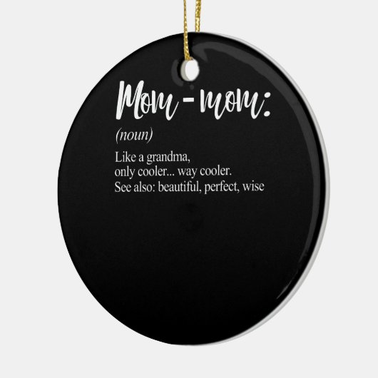 ママプレゼント定義おばあちゃんママ母ママ日 セラミックオーナメント (左)