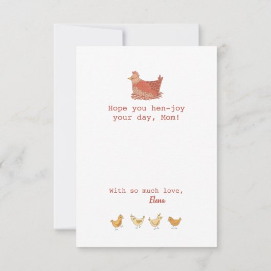 ママヘンとおもしろいチックス母の日 カード (裏面)