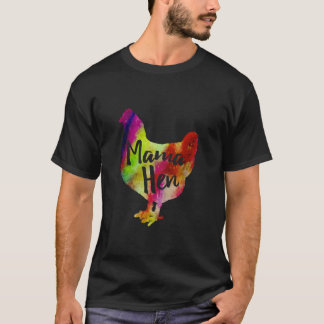 ママヘンアートカラフルチキンマザー農家 Tシャツ