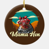 ママヘンチキンマサングラスマおもしろいマザーズ セラミックオーナメント (裏面)