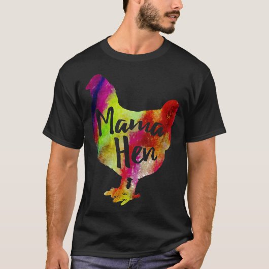 ママヘンペットチキンマザー農家 カラフル Tシャツ (正面)