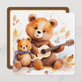 ママベアとカッブベビーシャワー 招待状 (正面/裏面)