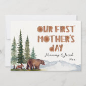 ママベアと彼女の赤ちゃんの母の日 カード (正面)