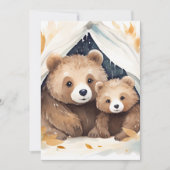 ママベアと赤ちゃんクマのベビーシャワー 招待状 (正面)