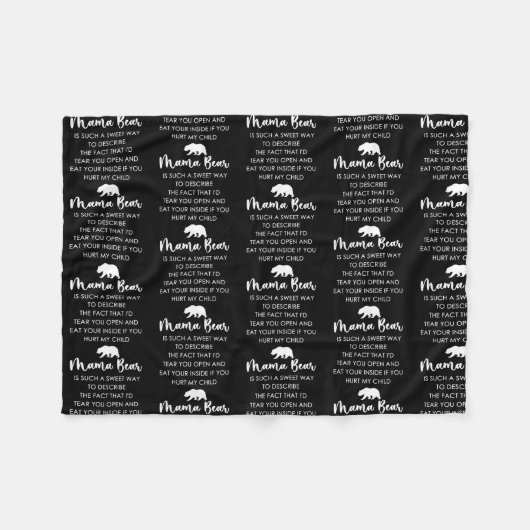 ママベアは甘い方だ  フリースブランケット (正面(横))