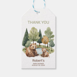 ママベアアドベンチャーは赤ちゃんシャワーの招待状を待っている ギフトタグ