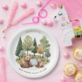 ママベアアドベンチャーは赤ちゃんシャワーの招待状を待っている ペーパープレート (パーティー)