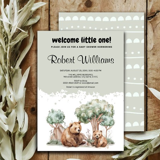 ママベアアドベンチャーは赤ちゃんシャワーの招待状を待っている 招待状