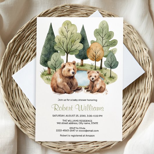 ママベアアドベンチャーは赤ちゃんシャワーの招待状を待っている 招待状