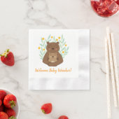 ママベアアンドベビーカスタムシャワーナプキン 縁ありカクテルナプキン (インサイチュ)