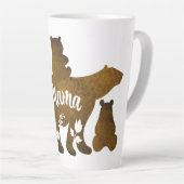 ママベアウィズ3ベビーベアーカブズマ後を追マ カフェラテマグ (右アングル)