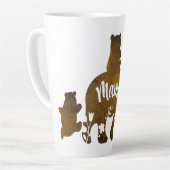 ママベアウィズ3ベビーベアーカブズマ後を追マ カフェラテマグ (左アングル)