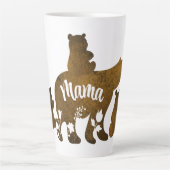 ママベアウィズ3ベビーベアーカブズマ後を追マ カフェラテマグ (正面)