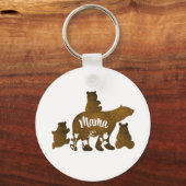 ママベアウィズ3ベビーベアーカブズマ後を追マ キーホルダー (正面)