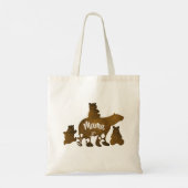 ママベアウィズ3ベビーベアーカブズマ後を追マ トートバッグ (裏面)