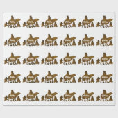 ママベアウィズ3ベビーベアーカブズマ後を追マ ラッピングペーパー (フラット)