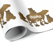 ママベアウィズ3ベビーベアーカブズマ後を追マ ラッピングペーパー (ロールコーナー)