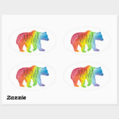 ママベアウォーター色ファミリープライドシール 楕円形シール (シート)