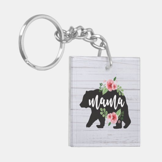 ママベアエレガントフローラ素朴フラワーママ キーホルダー (正面左)