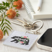 ママベアエレガントフローラ素朴フラワーママ キーホルダー (正面右)