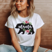 ママベアエレガントフローラ素朴フラワーママ トライブレンドTシャツ