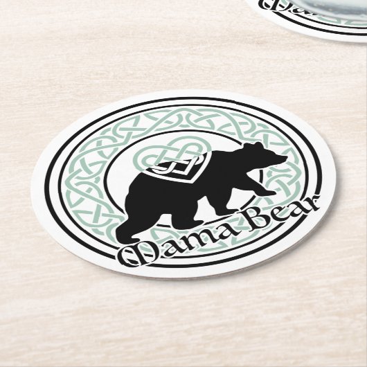 ママベアケルトの愛と強さの輪 ラウンドペーパーコースター (アングル)