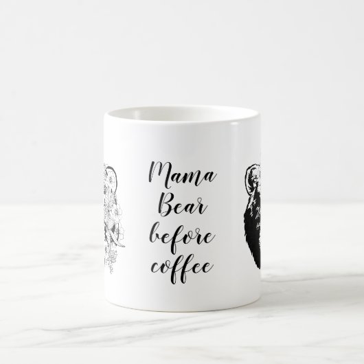 ママベアコーヒーの前おもしろいに コーヒーマグカップ (中央)