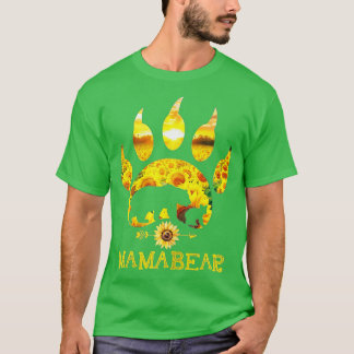 ママベアサンフラワーおもしろいマザーズデイギフト Tシャツ