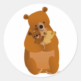 ママベアステッカー ラウンドシール