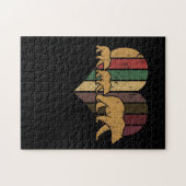 ママベアツカブレトロハートマザーズ日贈り物 ジグソーパズル (横)