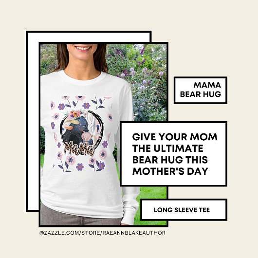 "ママベアハグ" 母の日 長袖Tシャツ Tシャツ