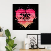 ママベアハート ポスター (ホームオフィス)
