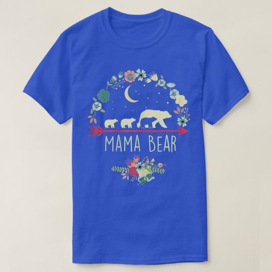 ママベアフローラ母 Tシャツ (デザイン正面)