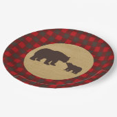 ママベアプリッドランバージャックフランネル紙プレート ペーパープレート (アングル)