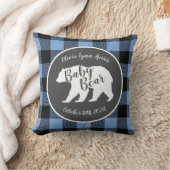 ママベアベビーシャワーウッドランドロッジボーイブルー クッション (ブランケット)