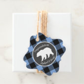 ママベアベビーシャワーウッドランドロッジボーイブルー フェイバータグ (インサイチュ)