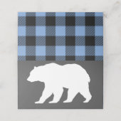 ママベアベビーシャワーウッドランドロッジボーイブルー プレイスカード (外部開封)