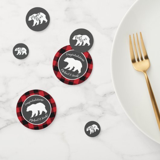 ママベアベビーシャワーウッドランドロッジ コンフェッティ (グループ)