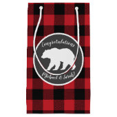 ママベアベビーシャワーウッドランドロッジ スモールペーパーバッグ (正面)