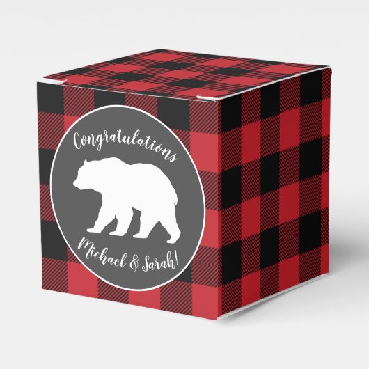 ママベアベビーシャワーウッドランドロッジ フェイバーボックス (正面サイド)