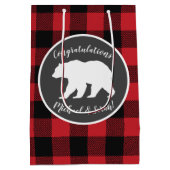 ママベアベビーシャワーウッドランドロッジ ミディアムペーパーバッグ (裏面)