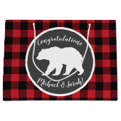 ママベアベビーシャワーウッドランドロッジ ラージペーパーバッグ (正面)