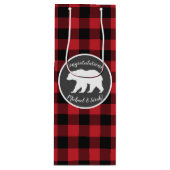 ママベアベビーシャワーウッドランドロッジ ワインギフトバッグ (正面)