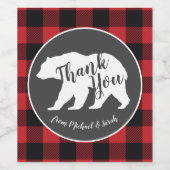 ママベアベビーシャワーウッドランドロッジ ワインラベル (シングルラベル)