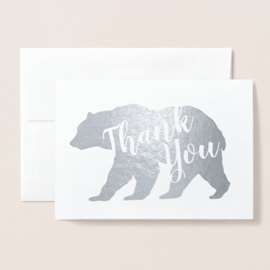 ママベアベビーシャワーウッドランドロッジ 箔カード (封筒付き正面)