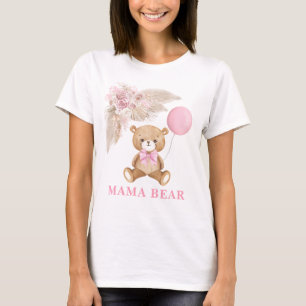 ママベアボホバルーンベビーガールシャワーギフト Tシャツ